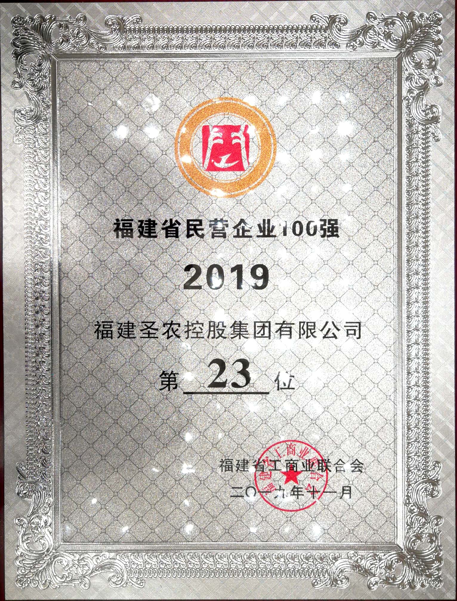 2019（国民彩票集团）福建民营企业100强